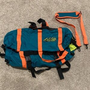 Cali Loha Teal and Lime Green Backpack with Orange Straps
